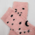 Lua e estrela com meias aconchegantes lurex